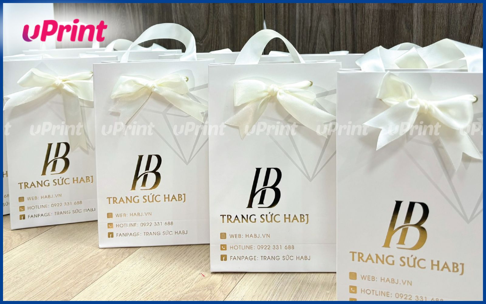 Mẫu in túi giấy cho tiệm vàng, đồ trang sức