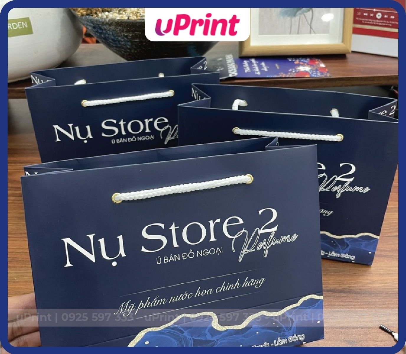 in túi giấy cửa hàng spa, cosmetic