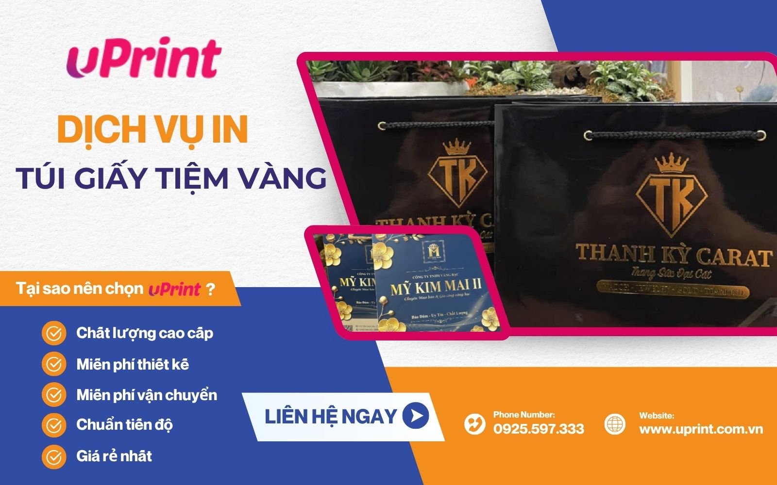 Dịch vụ in túi giấy đựng đồ trang sức uPrint