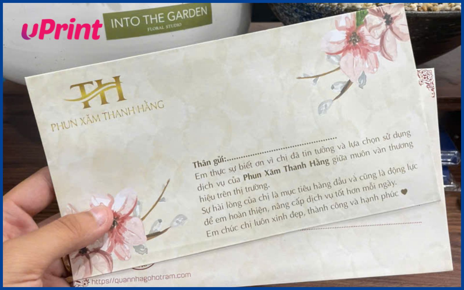 Mẫu phong bì cảm ơn cho cửa hàng phun xăm Mẫu phong bì cảm ơn cho cửa hàng phun xăm