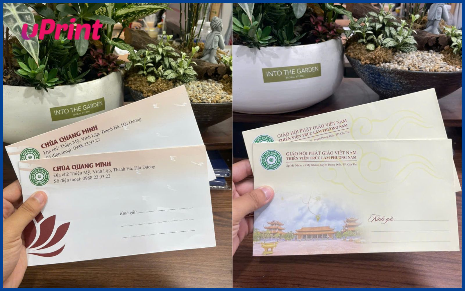 Mẫu in ấn phong bì cho chùa thiền viện Mẫu in ấn phong bì cho chùa thiền viện