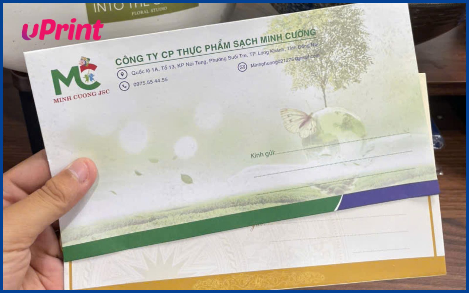 Mẫu in ấn bì thư công ty thực phẩm Mẫu in ấn bì thư công ty thực phẩm