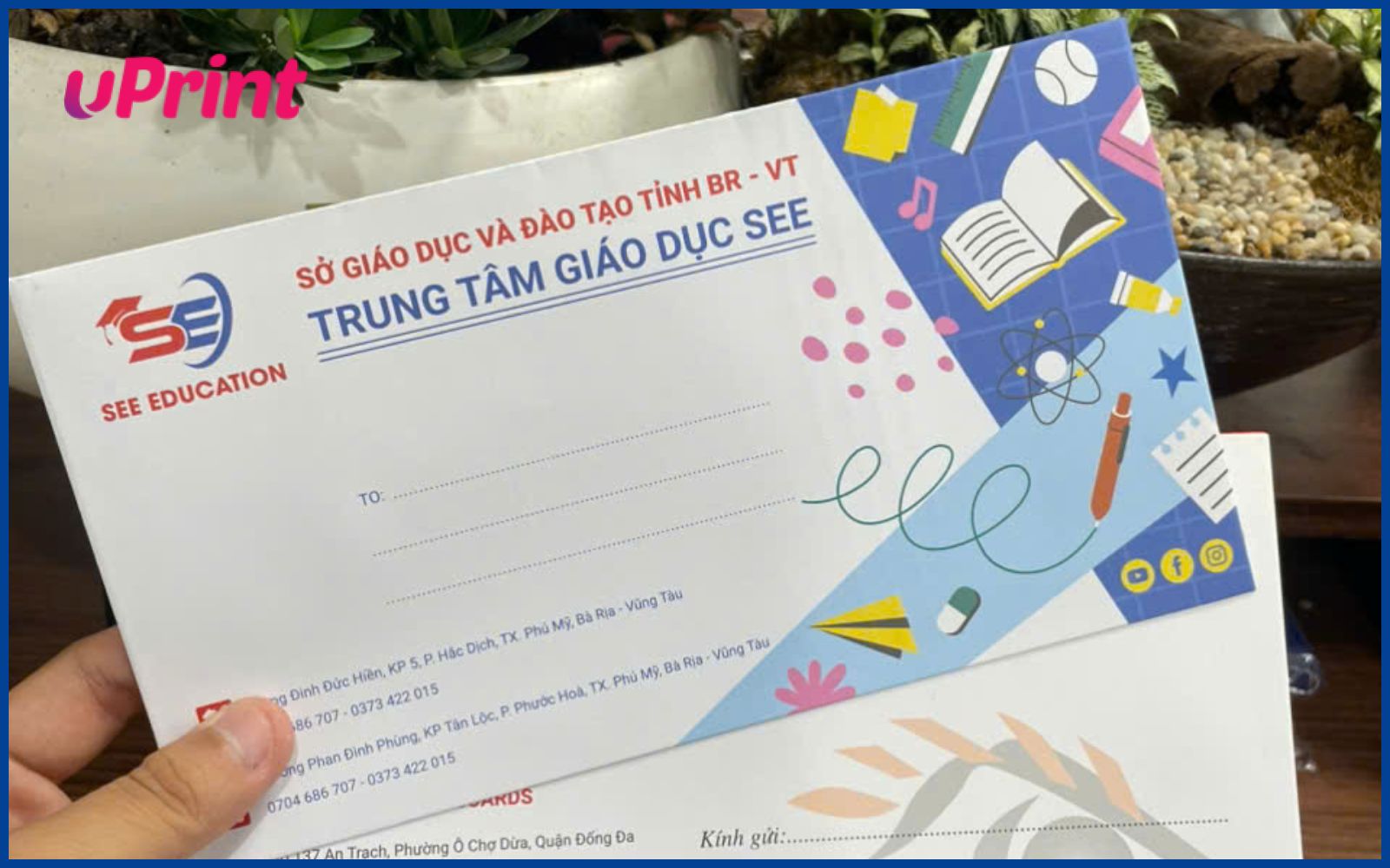 Mẫu in bì thư cho trung tâm giáo dục Mẫu in bì thư cho trung tâm giáo dục