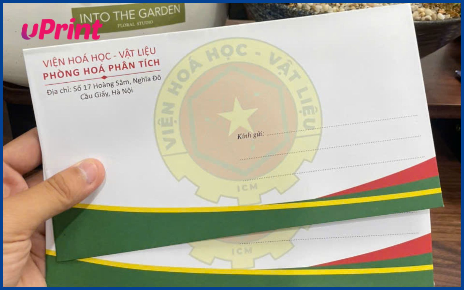 Mẫu in bì thư cho viện hóa học vật liệu Mẫu in bì thư cho viện hóa học vật liệu