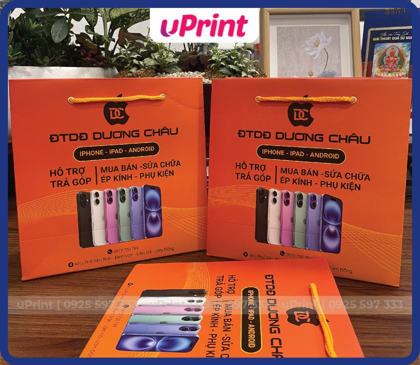 túi giấy shop điện thoại