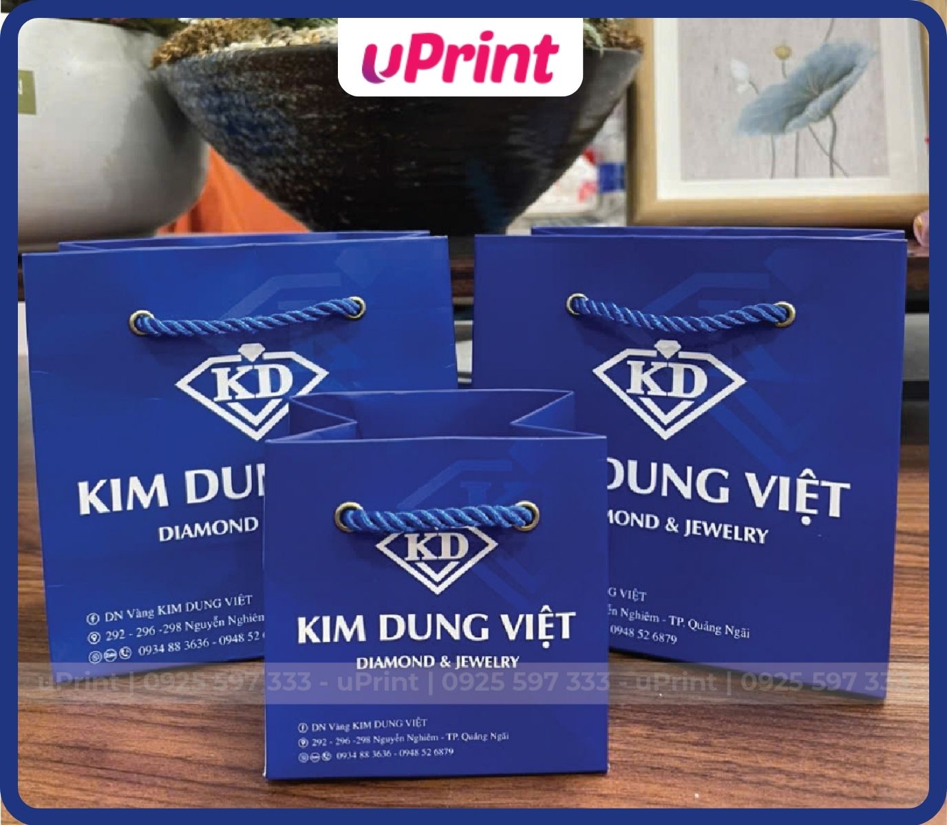 in túi giấy đựng trang sức giá rẻ