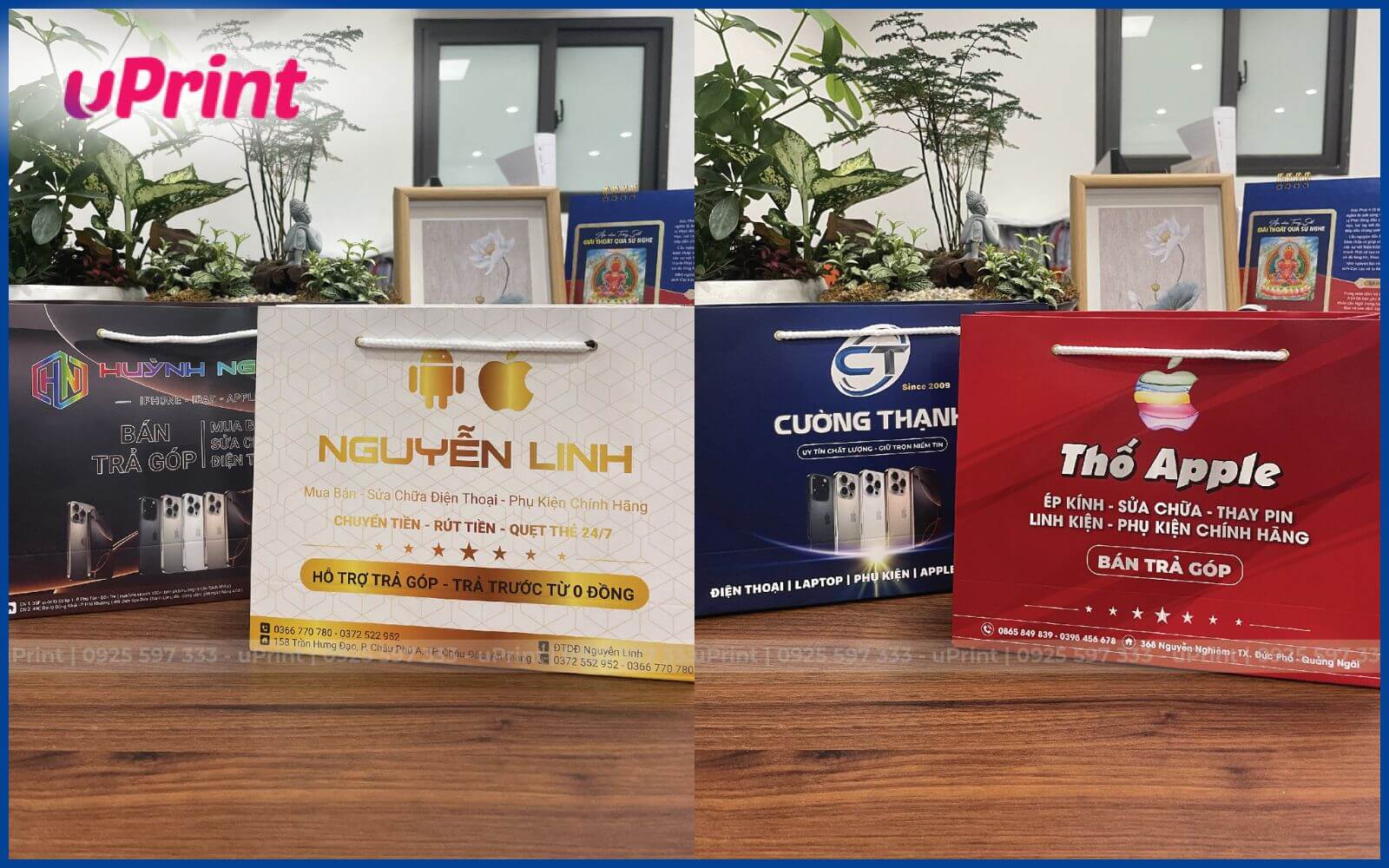 Mẫu in túi giấy shop điện thoại mang màu sắc thương hiệu Mẫu in túi giấy shop điện thoại mang màu sắc thương hiệu