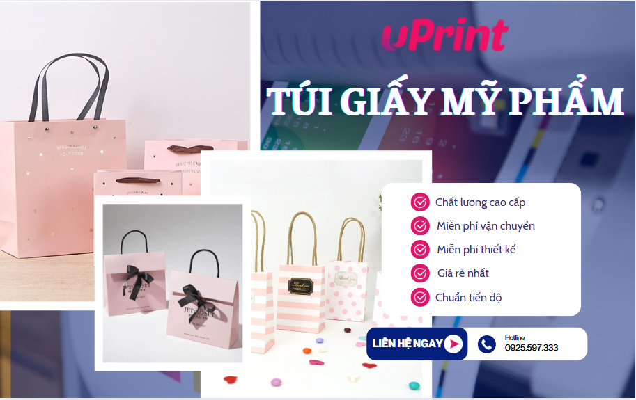 uPrint nhận in túi giấy đựng mỹ phẩm số lượng theo yêu cầu uPrint – Xưởng in túi giấy mỹ phẩm đẹp, giá tốt