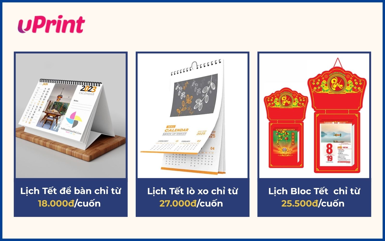 Báo giá in lịch Tết giá rẻ mới nhất