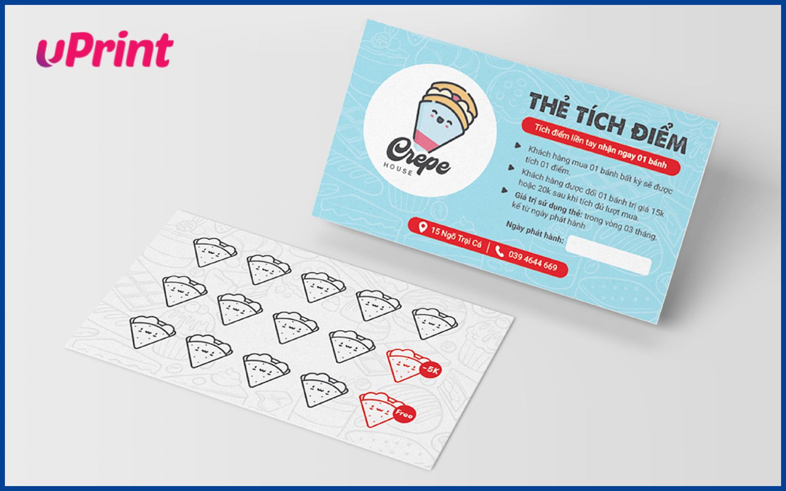 Mẫu in thẻ tích điểm đổi quà giảm giá