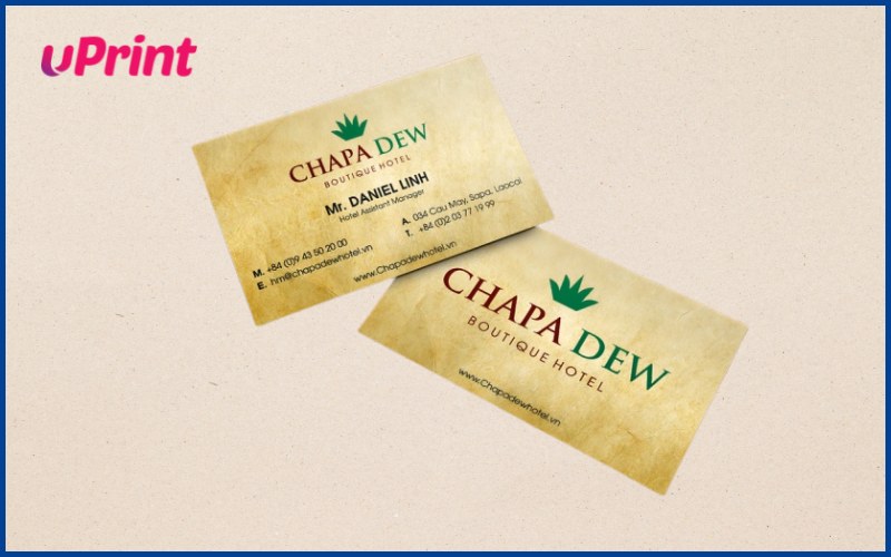 Mẫu in card visit khách sạn phong cách cổ điển