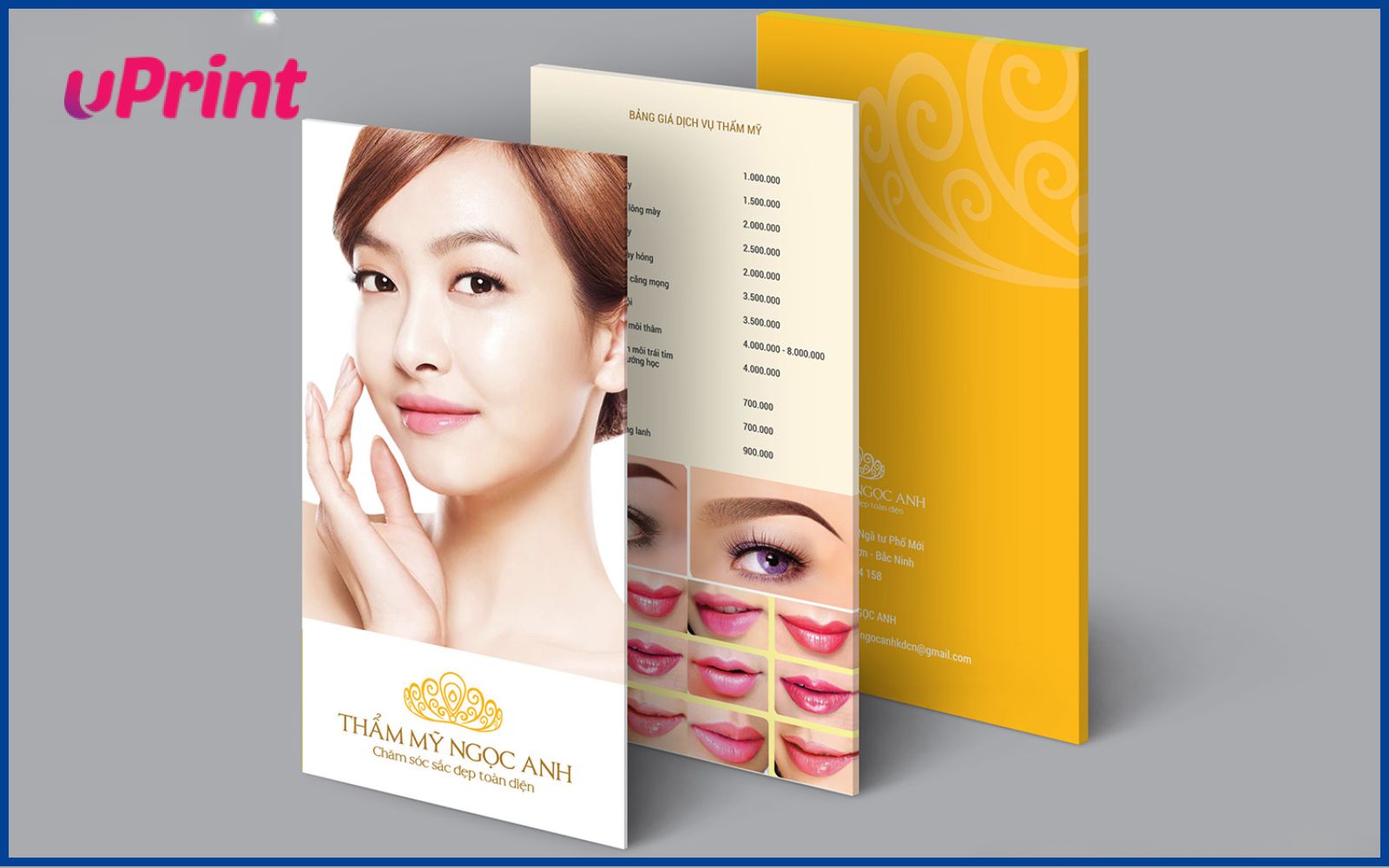 Mẫu Catalog thẩm mỹ viện màu vàng