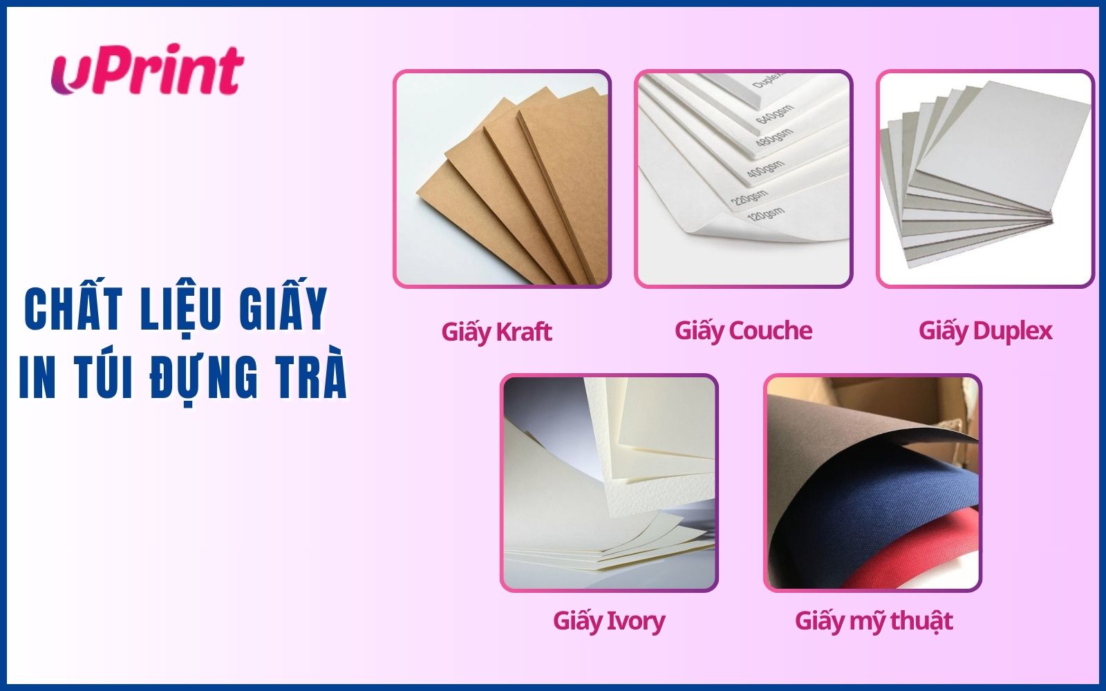 Chất liệu giấy phổ biến khi in túi giấy đựng chè