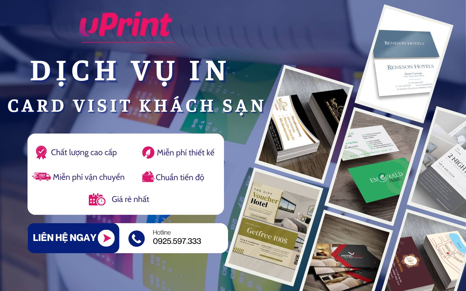 In thẻ card visit khách sạn đẹp, giá rẻ tại uPrint
