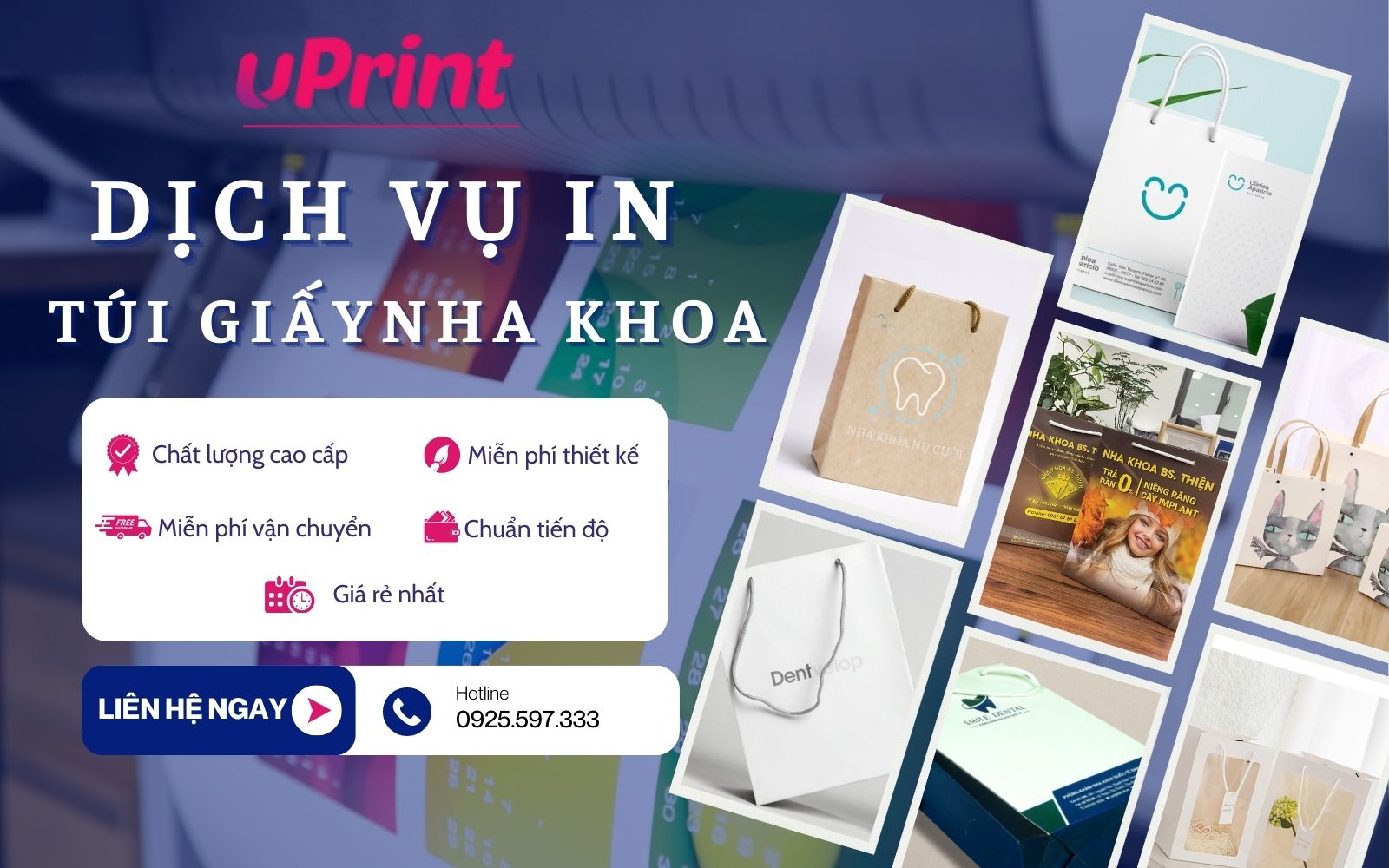 Dịch vụ in ấn túi giấy nha khoa giá rẻ tại uPrint