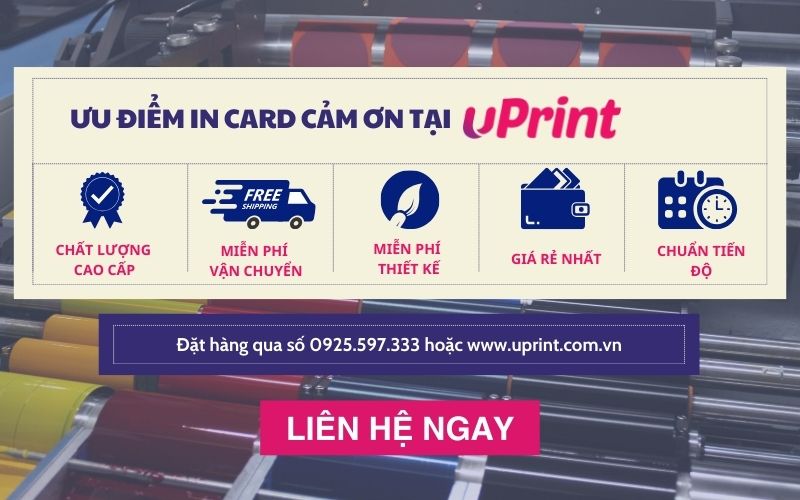 Dịch vụ in card cảm ơn cho doanh nghiệp, cá nhân lấy nhanh và uy tín tại uPrint
