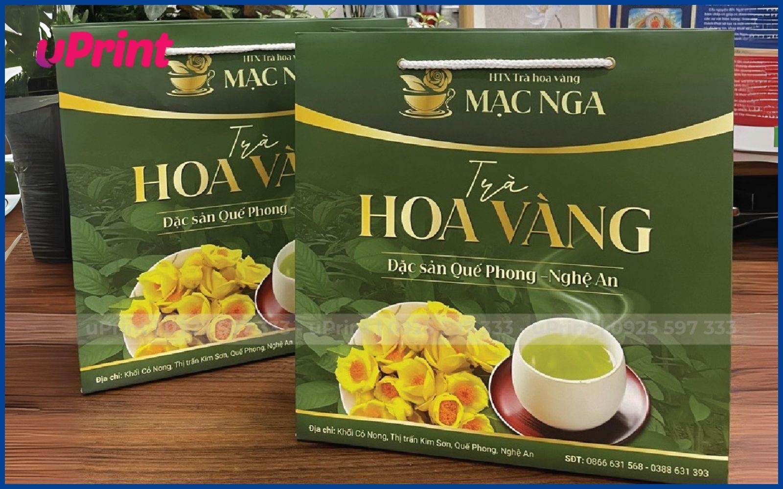 Hình ảnh túi giấy đựng trà Hoa Vàng