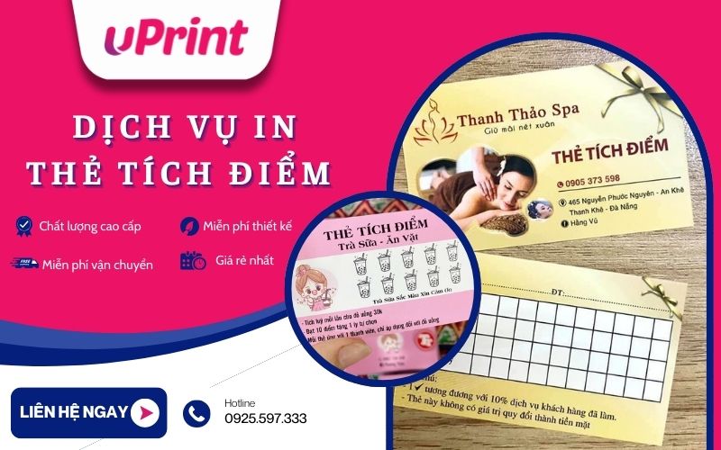 In thẻ tích điểm lấy liền, thiết kế miễn phí và giá rẻ tại uPrint