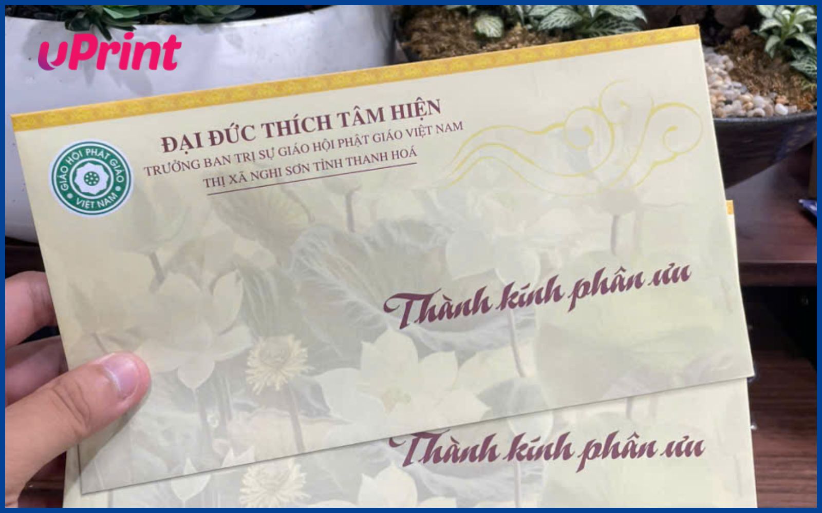 Mẫu thiết kế bì thư giấy mỹ thuật chia buồn