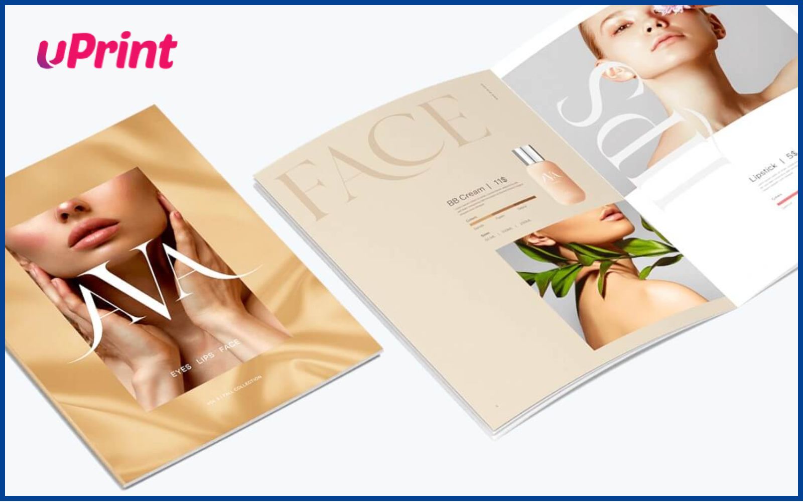 Mẫu in cho spa tông pastel màu nâu nhạt