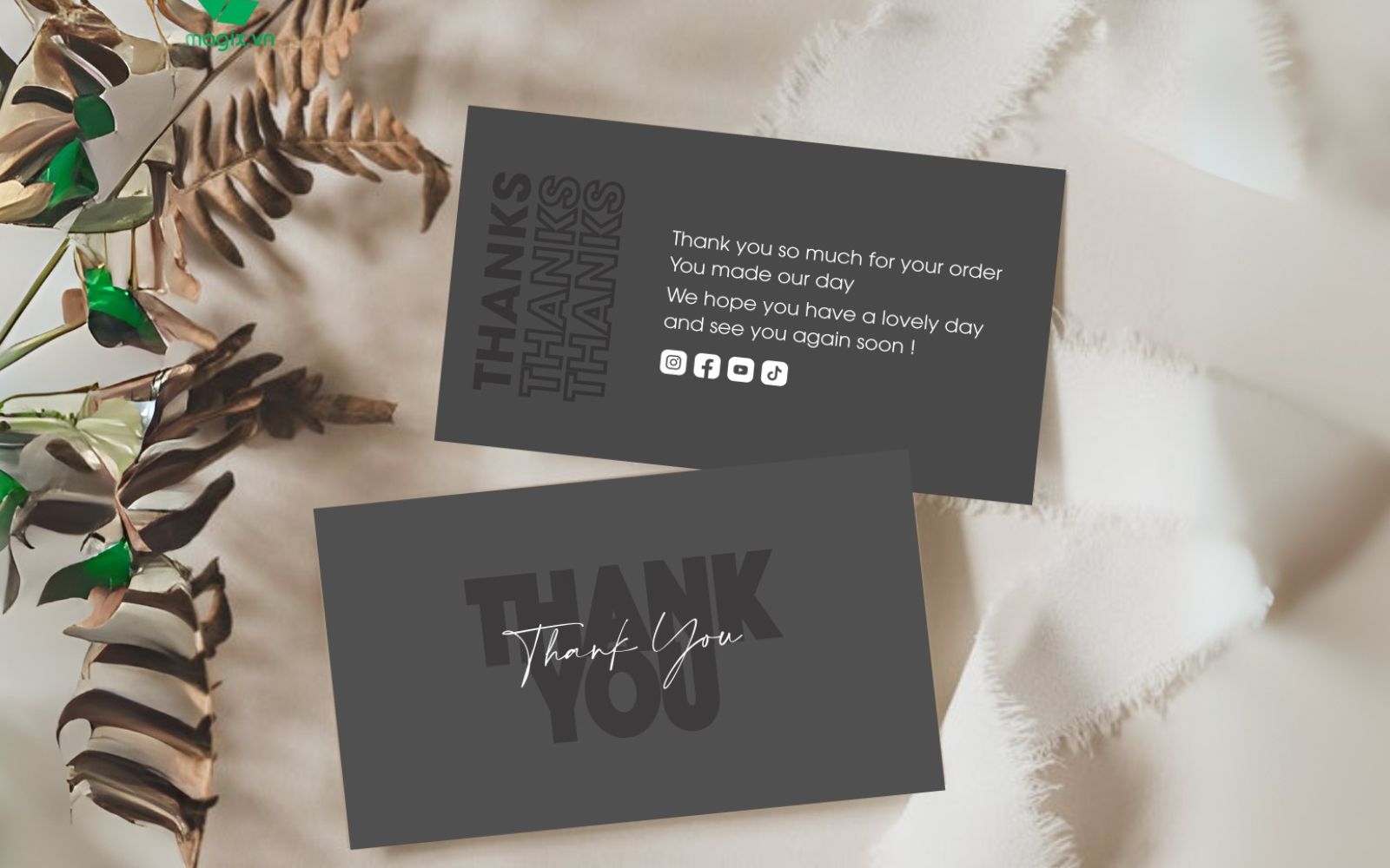 in thank you card đơn hàng theo yêu cầu