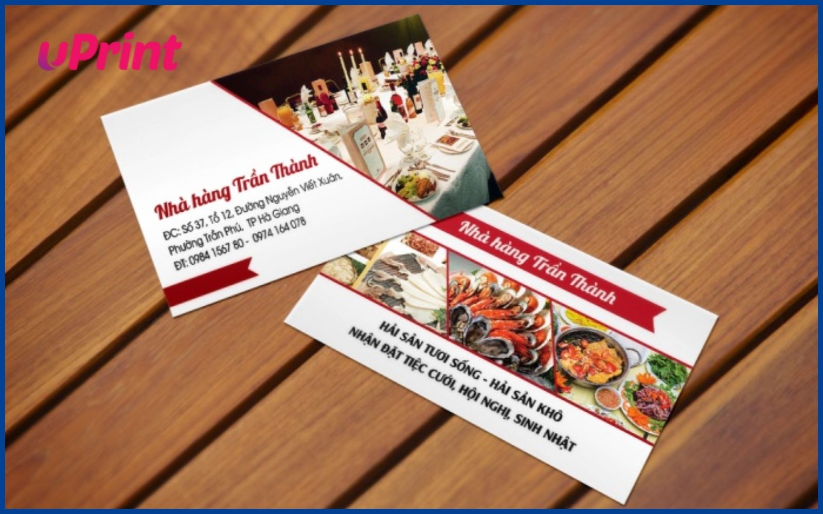 Mẫu in card visit nhà hàng tiệc cưới sang trọng