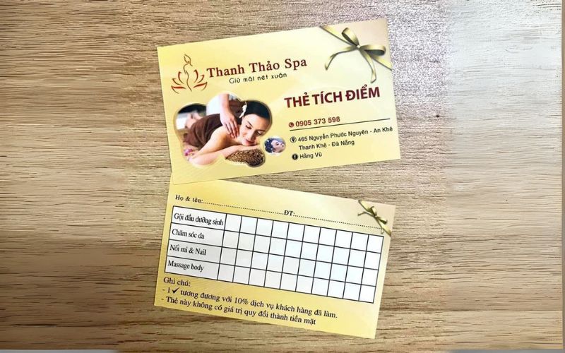 thẻ tích điểm mỹ phẩm, spa