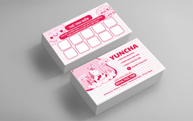 Mẫu in thẻ tích điểm quán nước giá rẻ