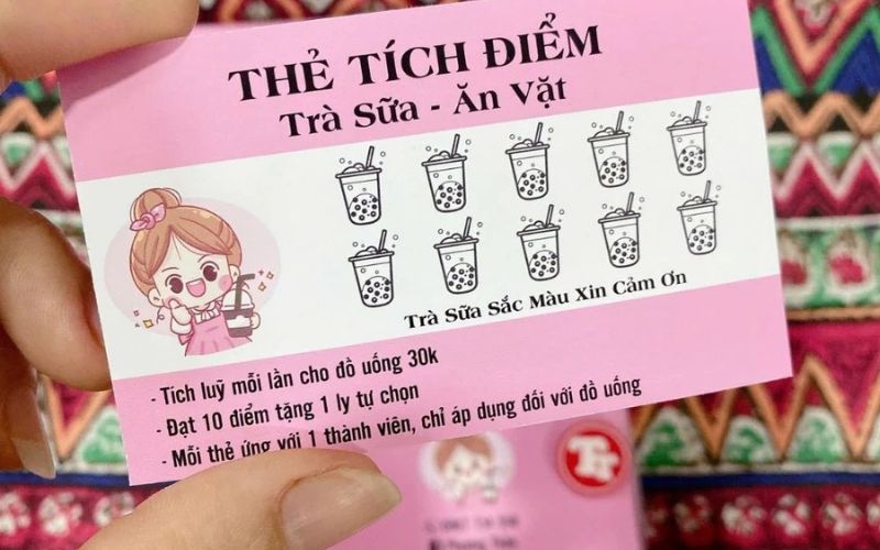 thẻ tích điểm quán trà sữa
