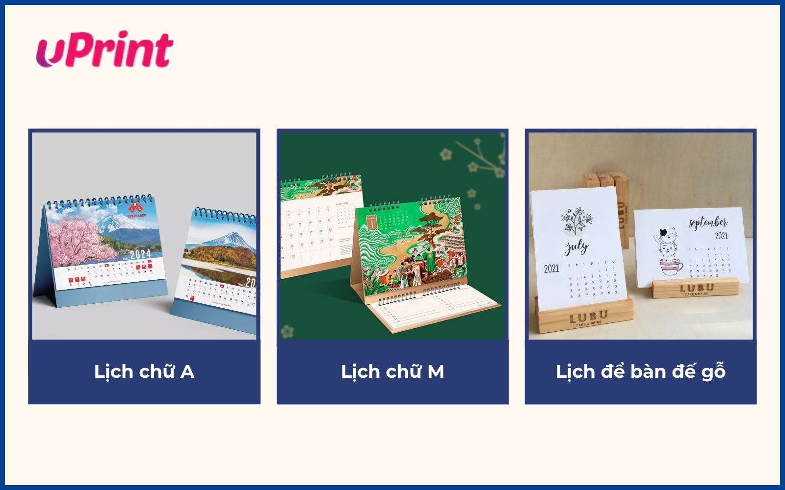 In ấn lịch Tết để bàn