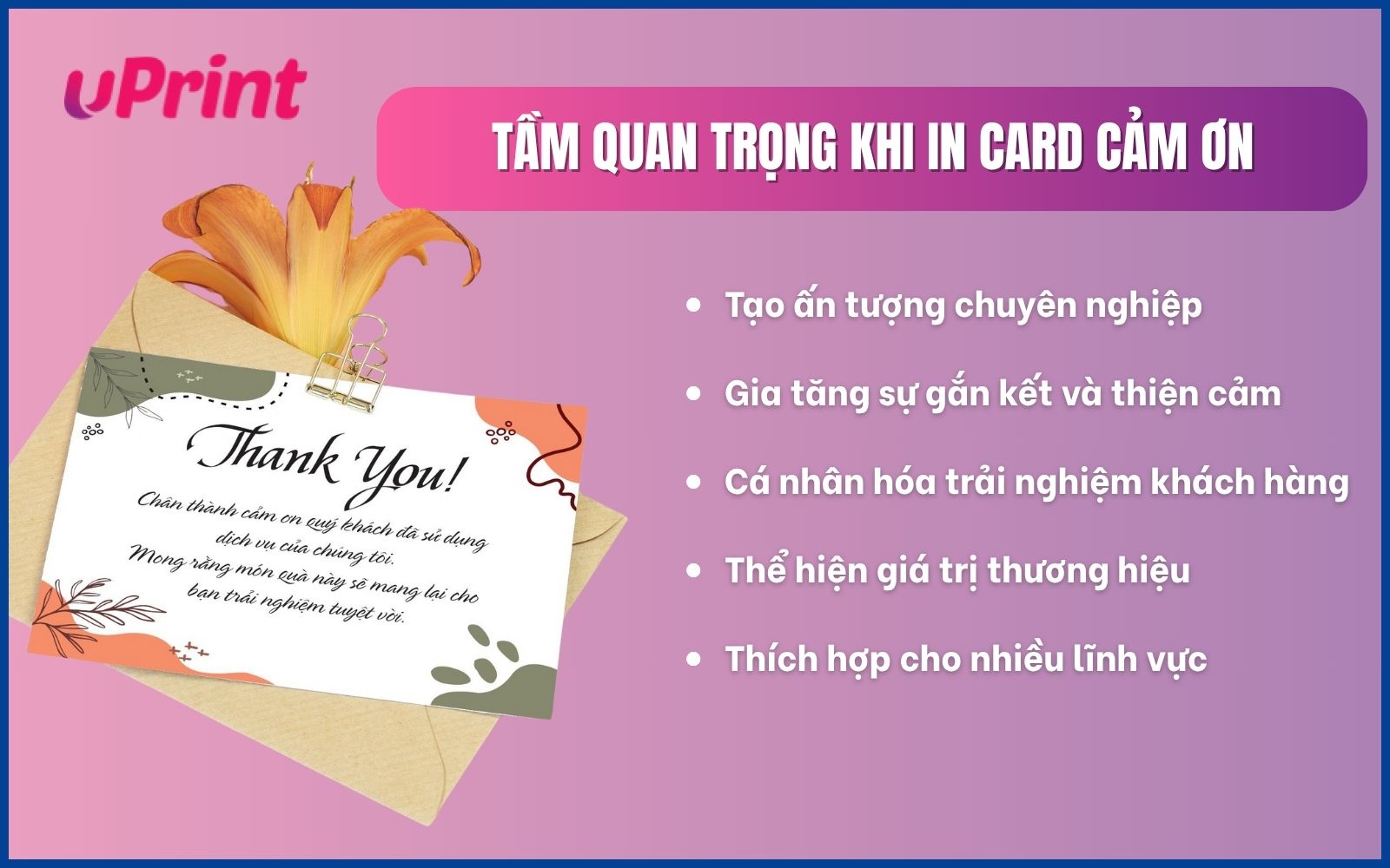 In thẻ cảm ơn mang lại giá trị gì cho thương hiệu