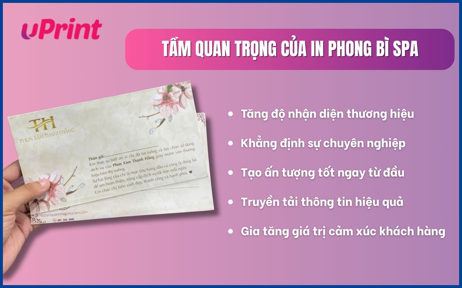 Vai trò quan trọng của in phong bì spa thẩm mỹ viện