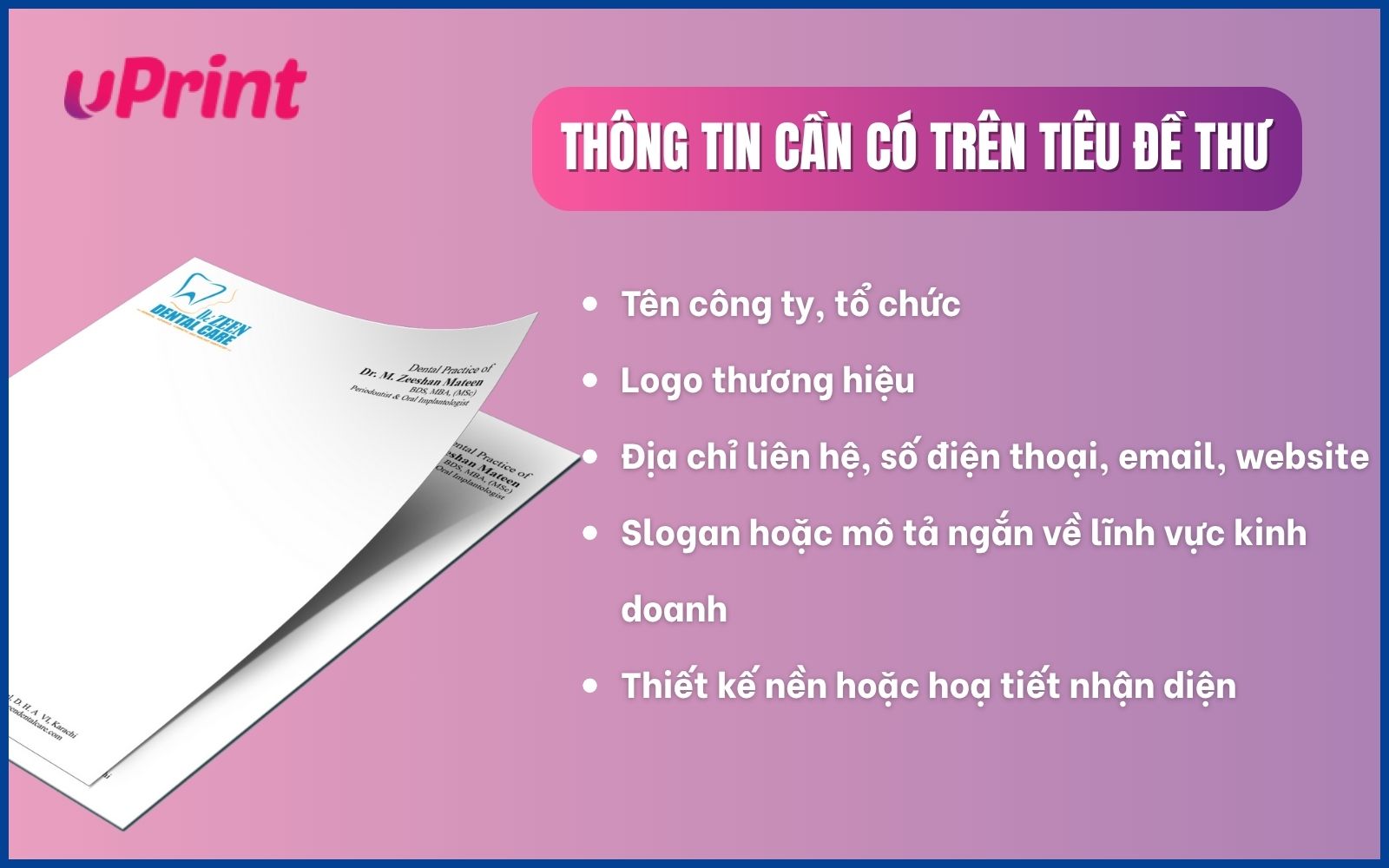 Thông tin cần có trên tiêu đề thư