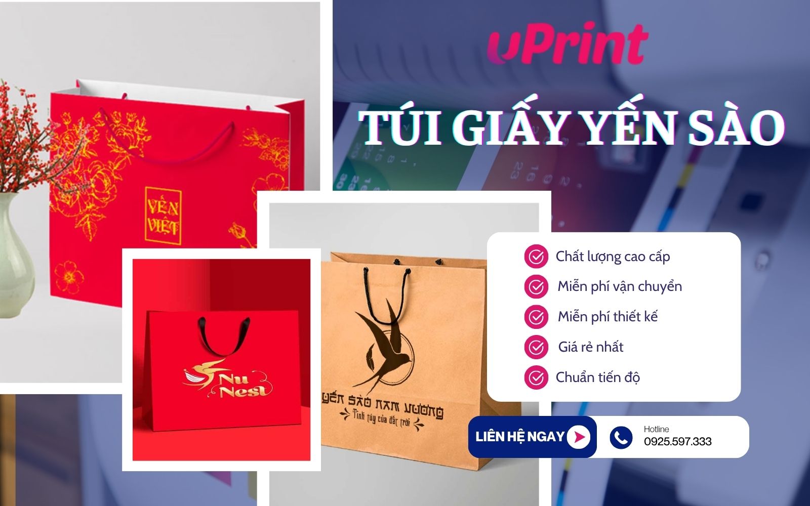 uPrint – đối tác tin cậy trong dịch vụ in túi giấy đựng yến sào