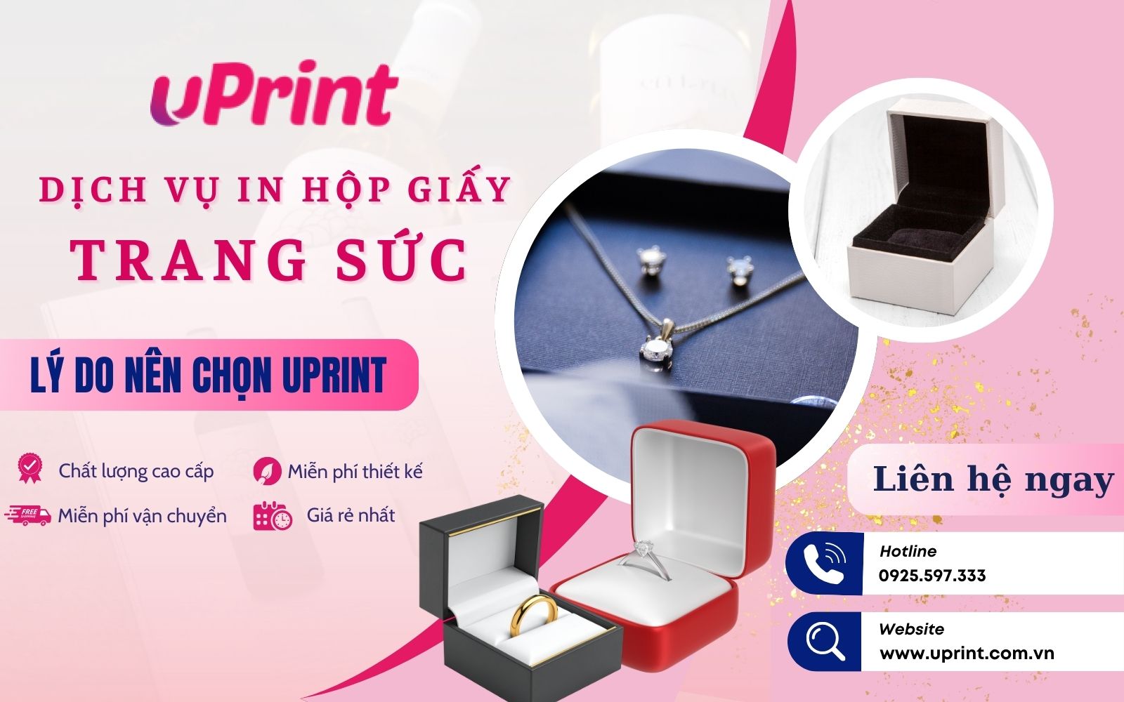 Xưởng in hộp trang sức theo yêu cầu chất lượng, giá rẻ uPrint
