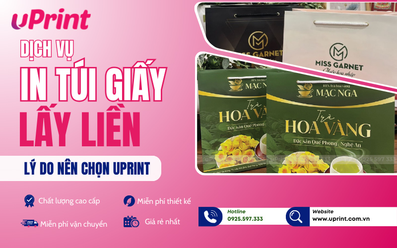 Dịch vụ in túi giấy giá rẻ theo yêu cầu, chất lượng tại uPrint