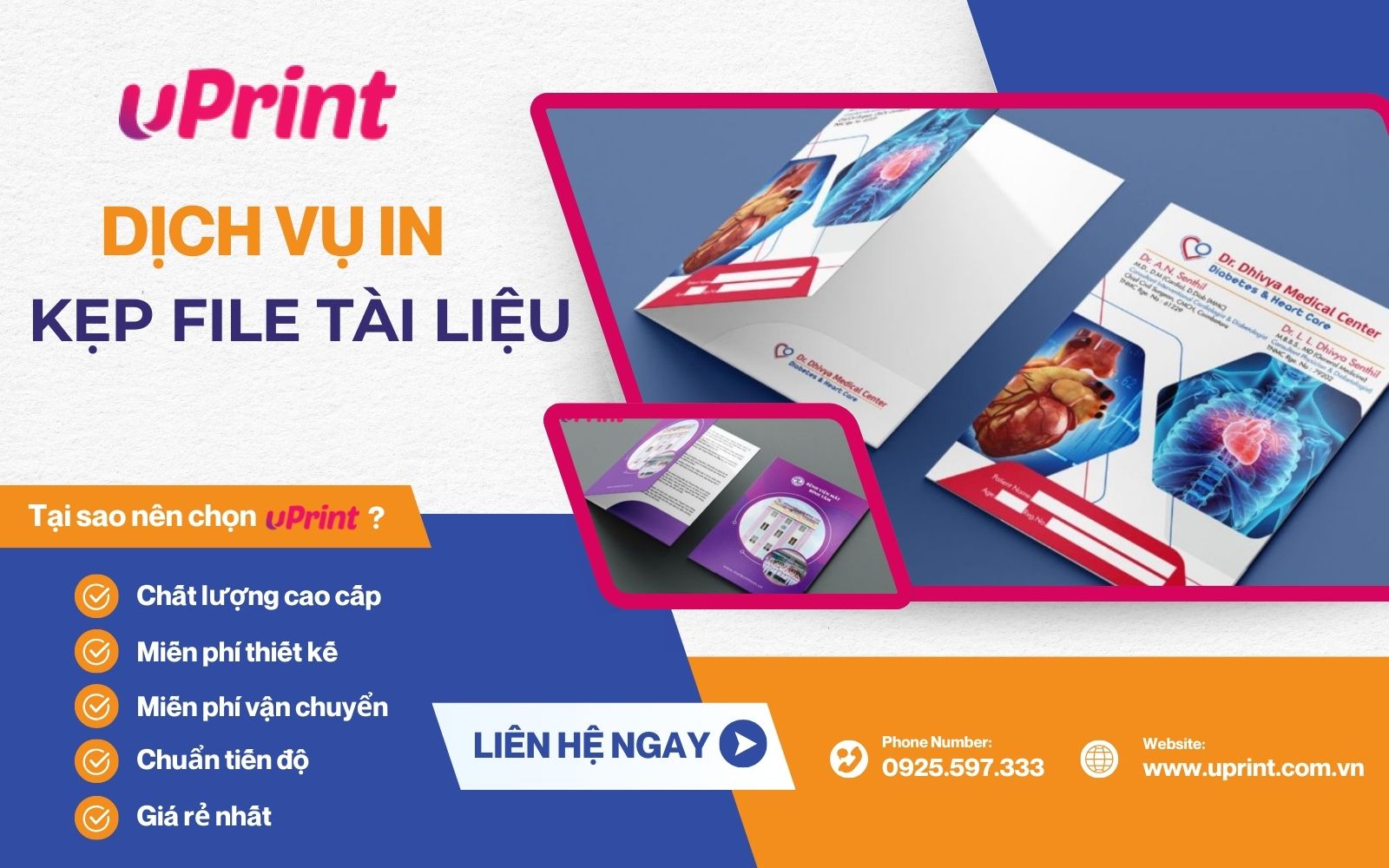 Dịch vụ in folder bìa kẹp hồ sơ phòng khám bệnh viện