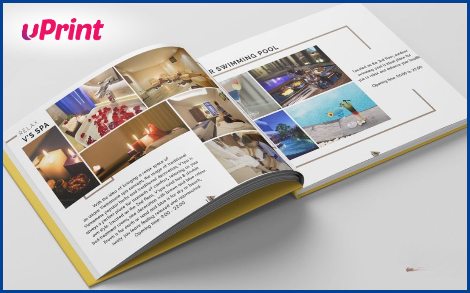 Mẫu thiết kế catalogue khách sạn với đa dạng dịch vụ đẳng cấp