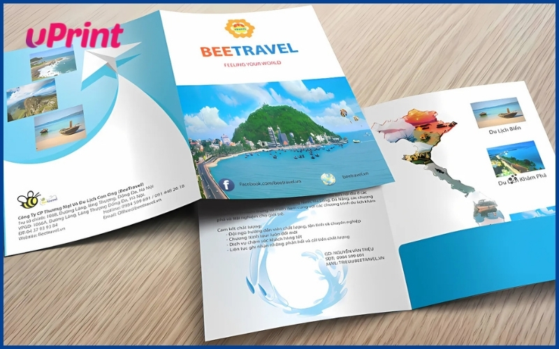 Mẫu kẹp folder tài liệu du lịch thanh lịch