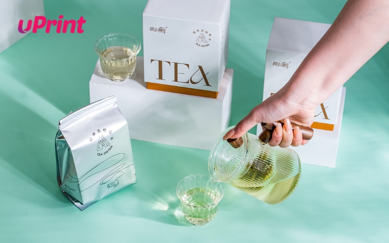 in hộp trà theo yêu cầu có logo và tên thương hiệu