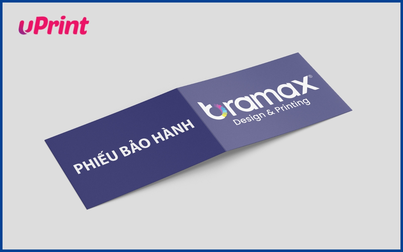 in thẻ bảo hành gấp đôi đơn giản, thiết kế sang trọng