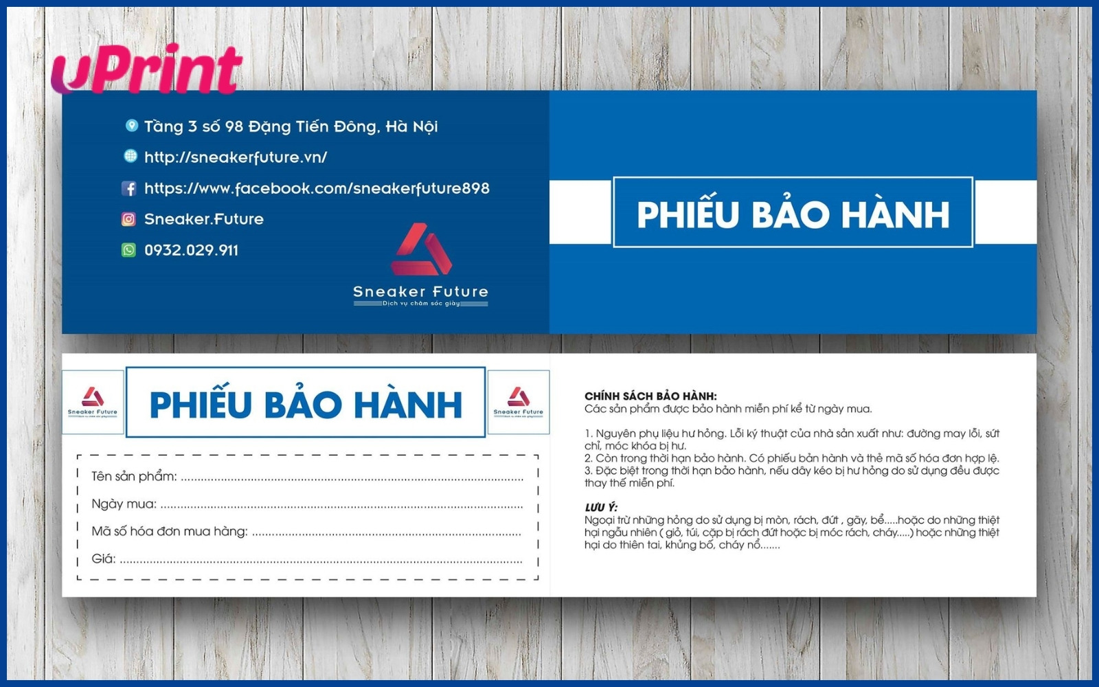 mẫu in phiếu bảo hành gấp đôi sản phẩm
