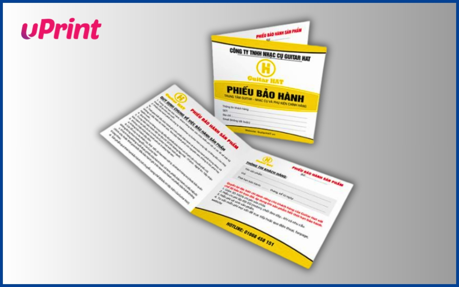 Mẫu in phiếu bảo hành sản phẩm gấp đôi