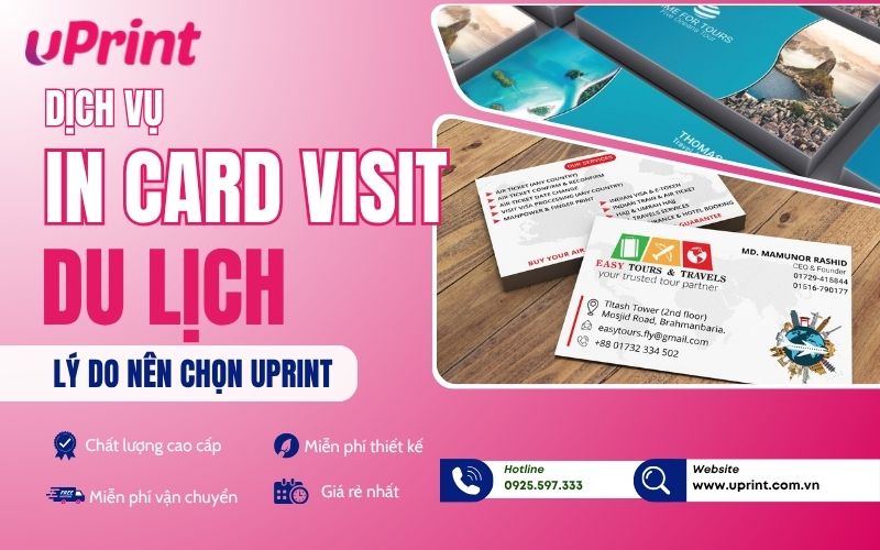 uPrint - Dịch vụ in name card du lịch giá rẻ Hà Nội