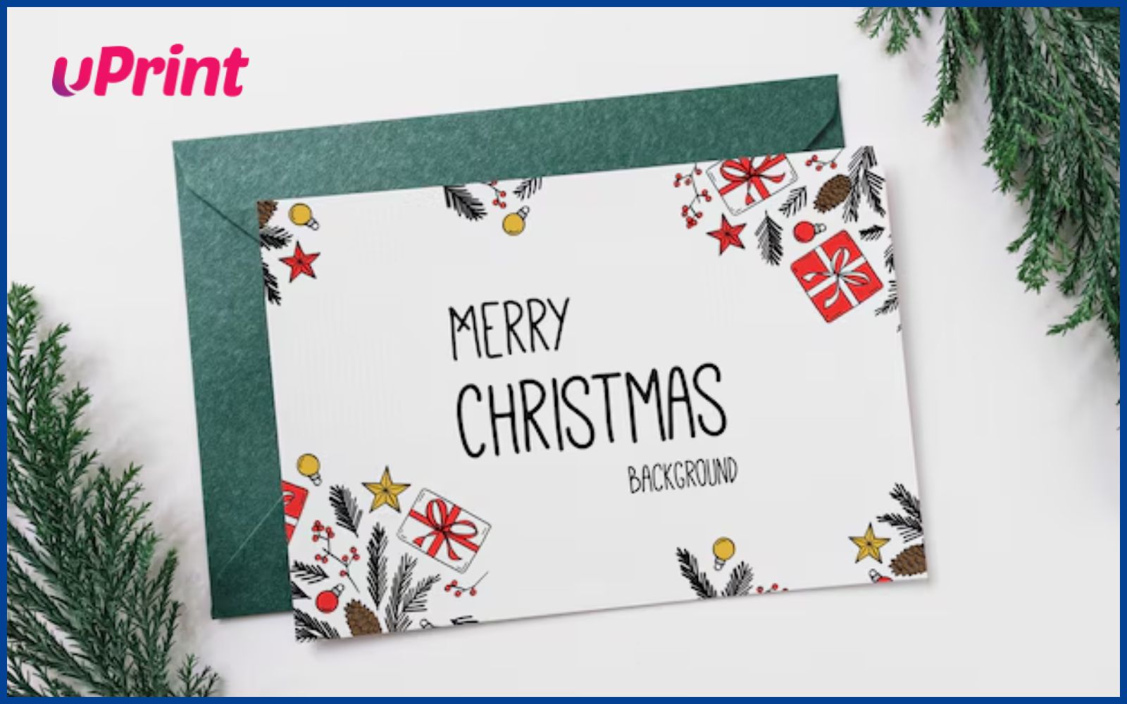 Mẫu thiệp chúc mừng Giáng Sinh phong cách cổ điển