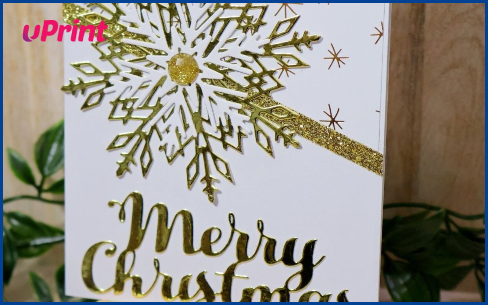 Mẫu phong thư mừng Noel lấp lánh với hiệu ứng ánh kim cuốn hút