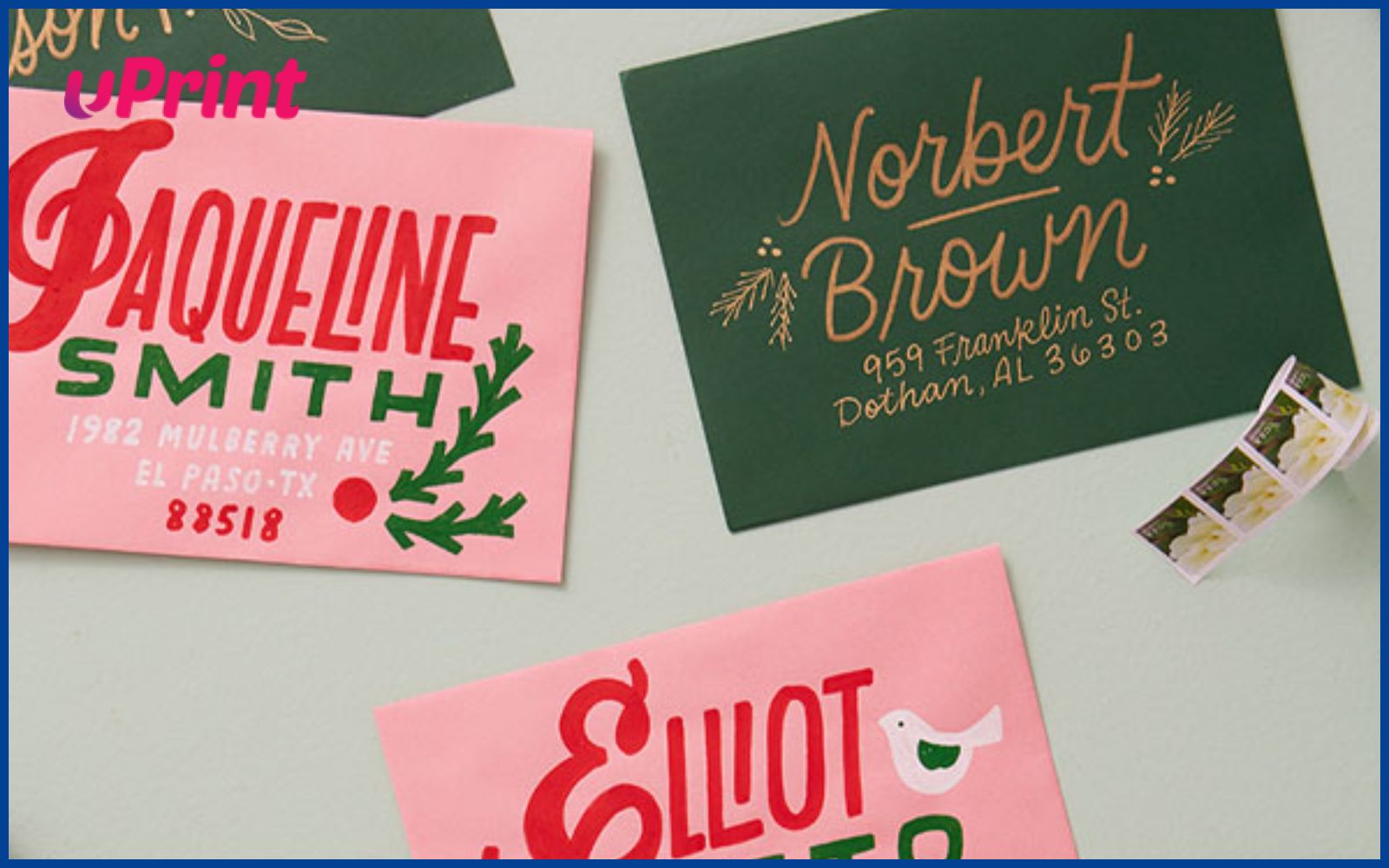 Bì thư Giáng Sinh vintage với sắc đỏ – xanh cổ điển đầy hoài niệm.