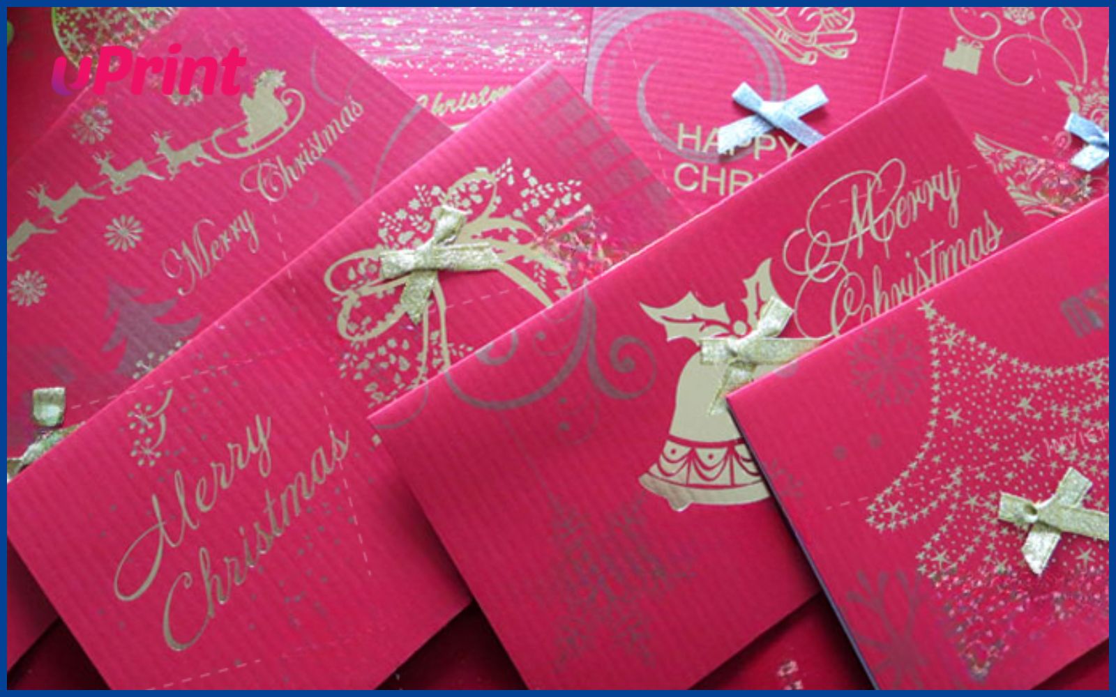 Mẫu bao thư Noel ép kim ánh vàng sang trọng