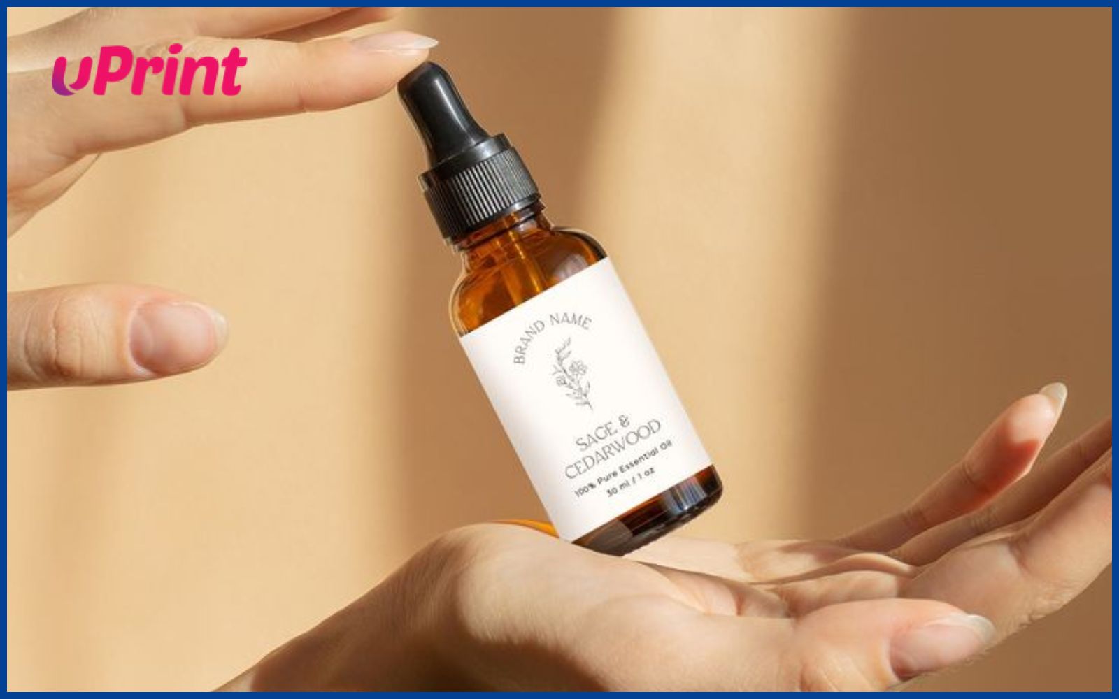 Mẫu in tem nhãn tinh dầu phong cách đơn giản