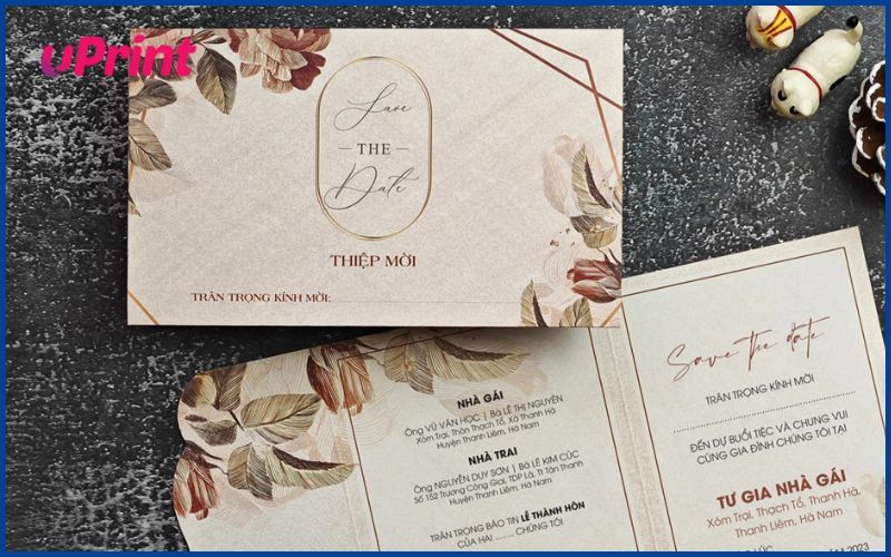 Mẫu in phong bì thiệp cưới đẹp với thiết kế nổi bật